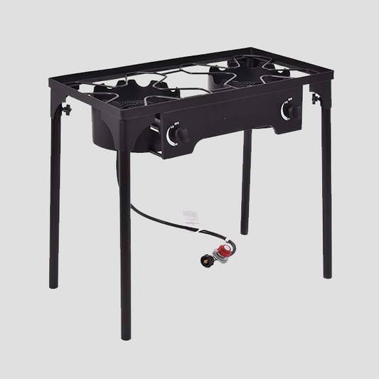 Cooking Station Outdoor Double Burner Camp Stove W/ Windscreen High Pressure Propane Gas (LPG)  247 Propane | Miami, FL
